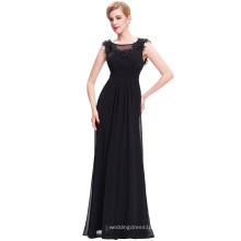 Starzz Full Length Backless Sleeveless Black Chiffon Long Evening Vestidos Vestido 2016 ST000074-1